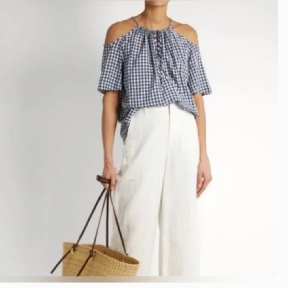 Velvet by Graham & Spencer Gingham cold shoulder